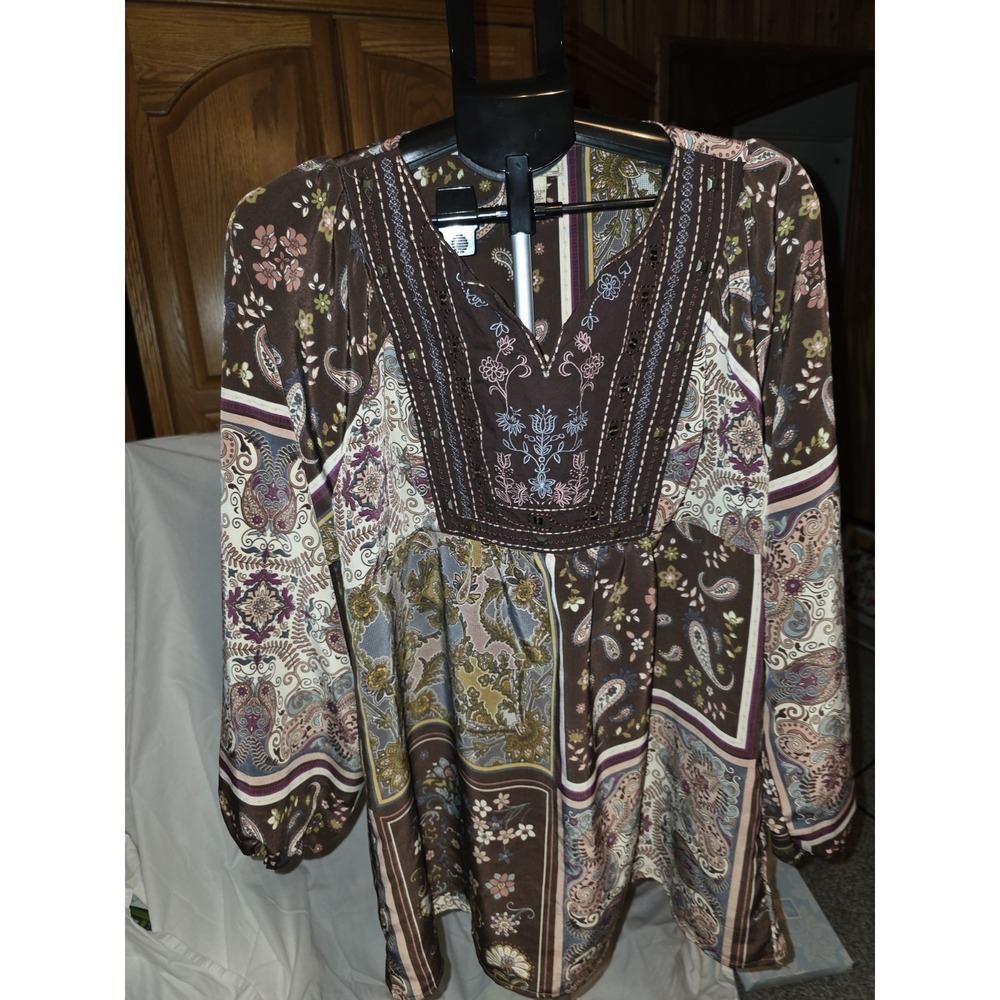 Art & SoulXL Tuni Brown. Boho, Hippie, Vintage, Cottagecore,‎ Baloon Sleeves.